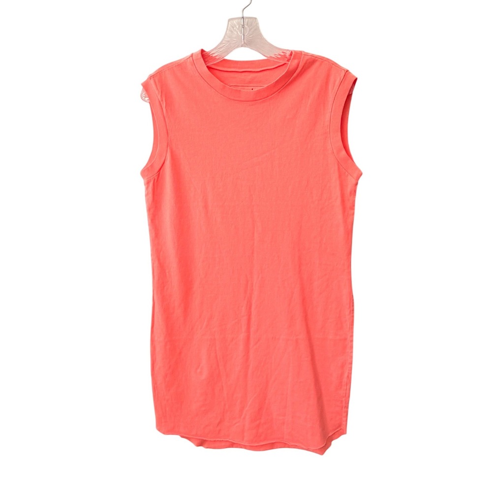 NWOT! FRANK & EILEEN Highlighter Orange Mini CORY Jersey Muscle Tee‎ Dress SMALL
